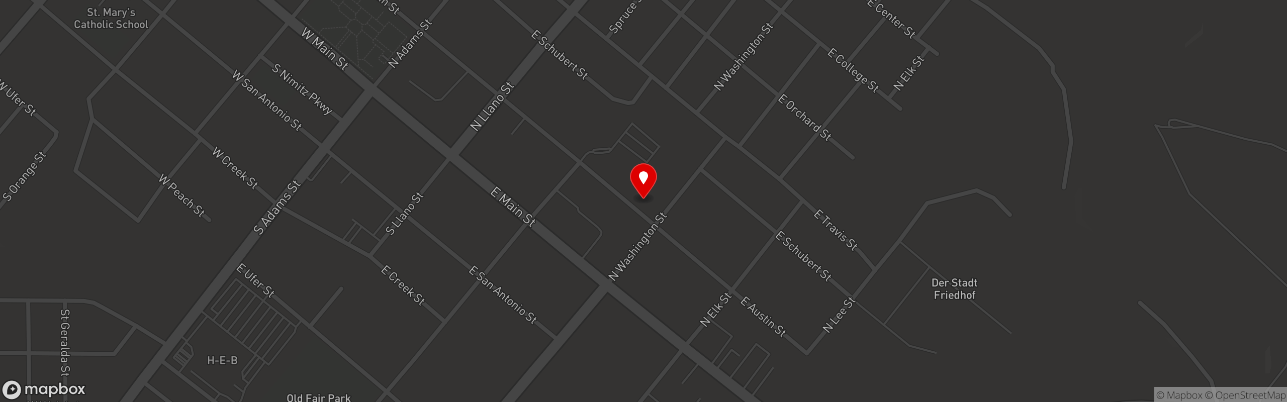 Street map pinning Otto's German Bistro in Otto's German Bistro