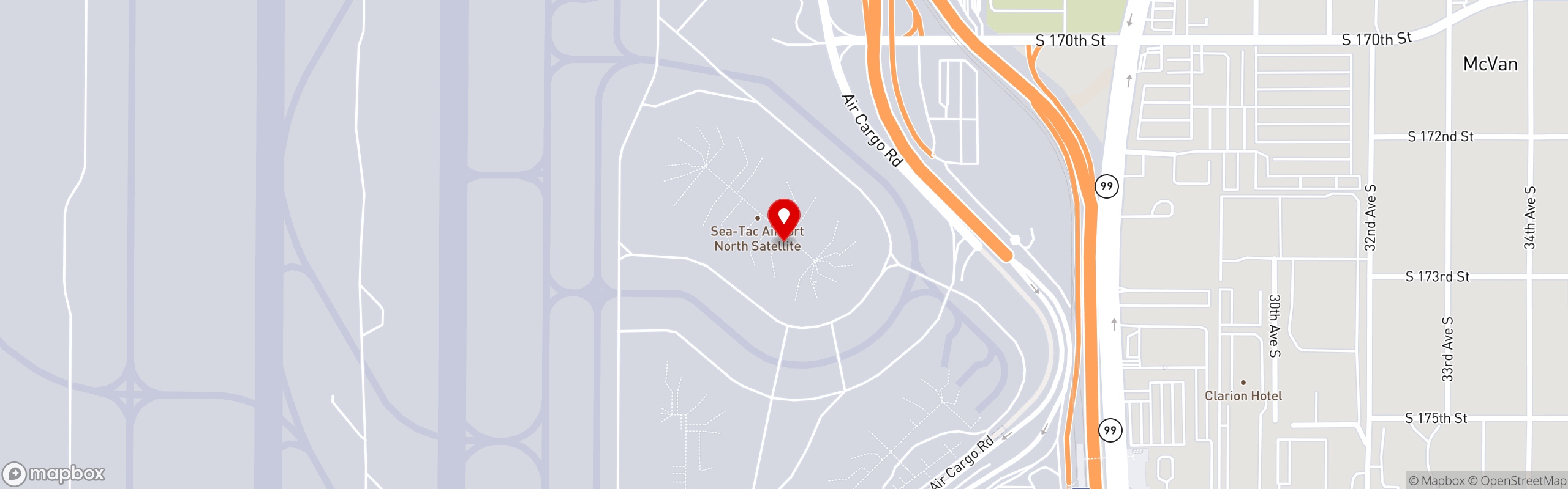 Street map pinning Neighborhood Cafe in SEA Airport: Conconcourse D