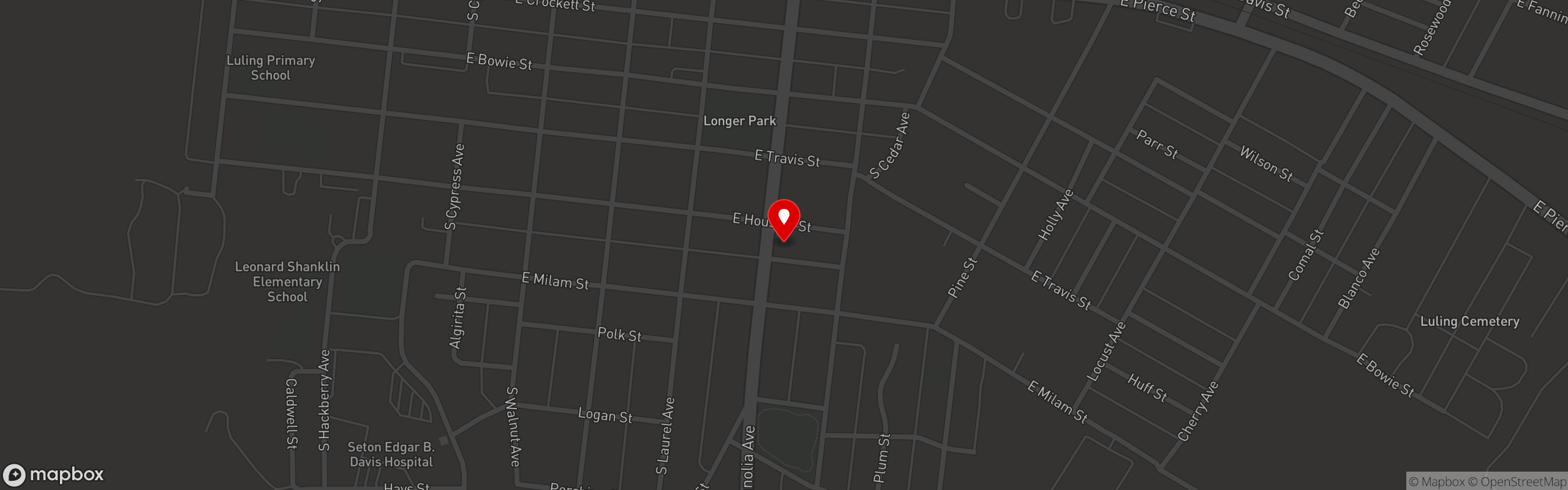 Street map pinning Magnolia Mart in Magnolia Mart - Luling