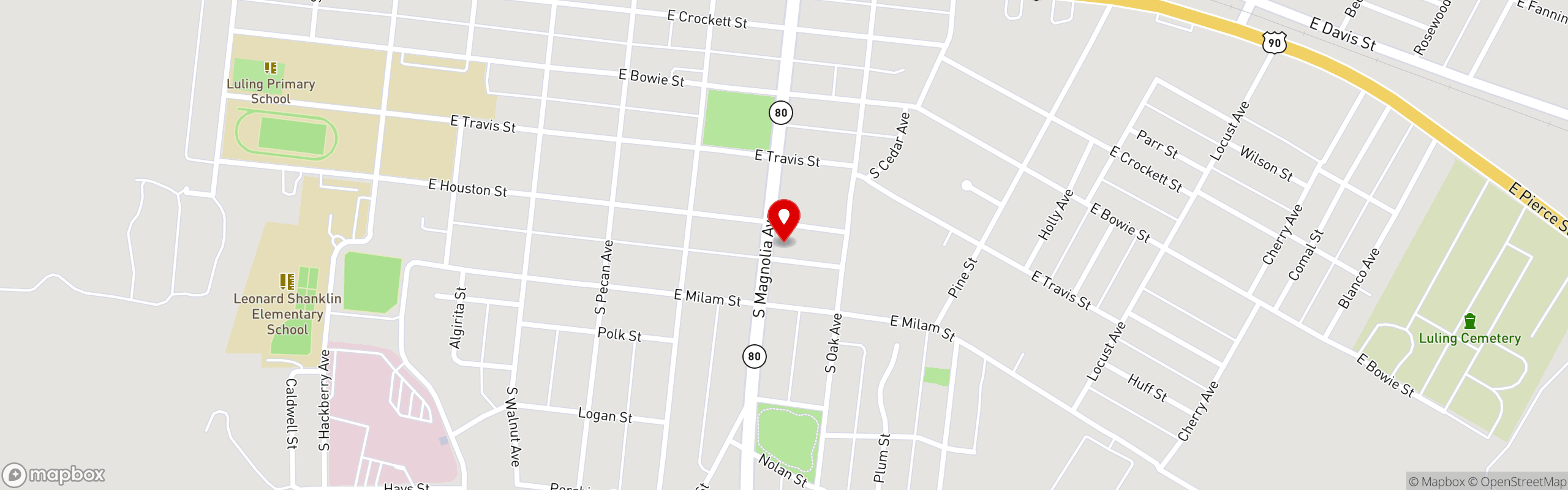Street map pinning Magnolia Mart in Magnolia Mart - Luling
