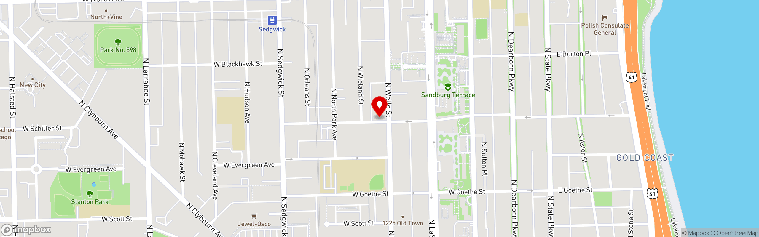 Street map pinning Winnie's Chicago in Winnie's Sports Bar & Grill - Wells St.