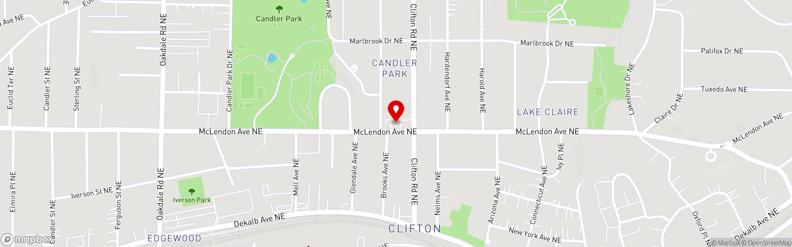 Street map pinning Candler Park Market in Candler Park Market