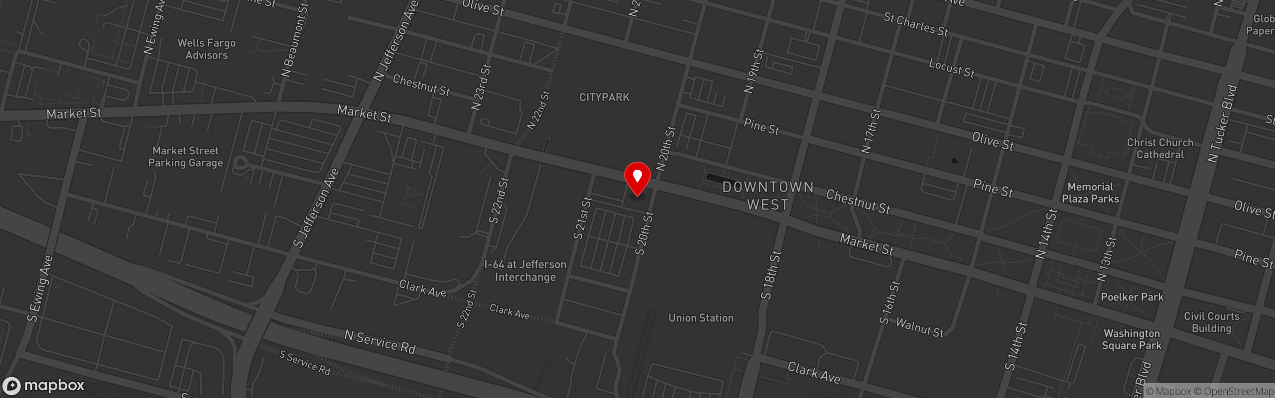 Street map pinning Maggie O' Brien's in Maggie O' Brien's - Downtown