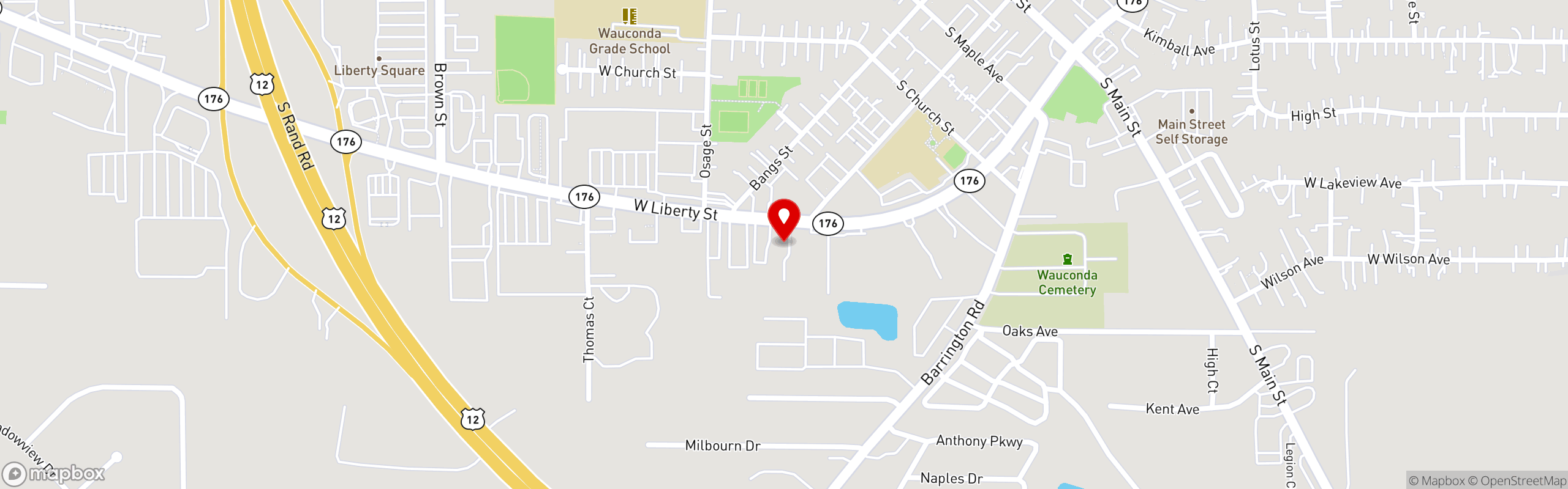 Street map pinning Uncle D's Bar & Grille in Uncle D's