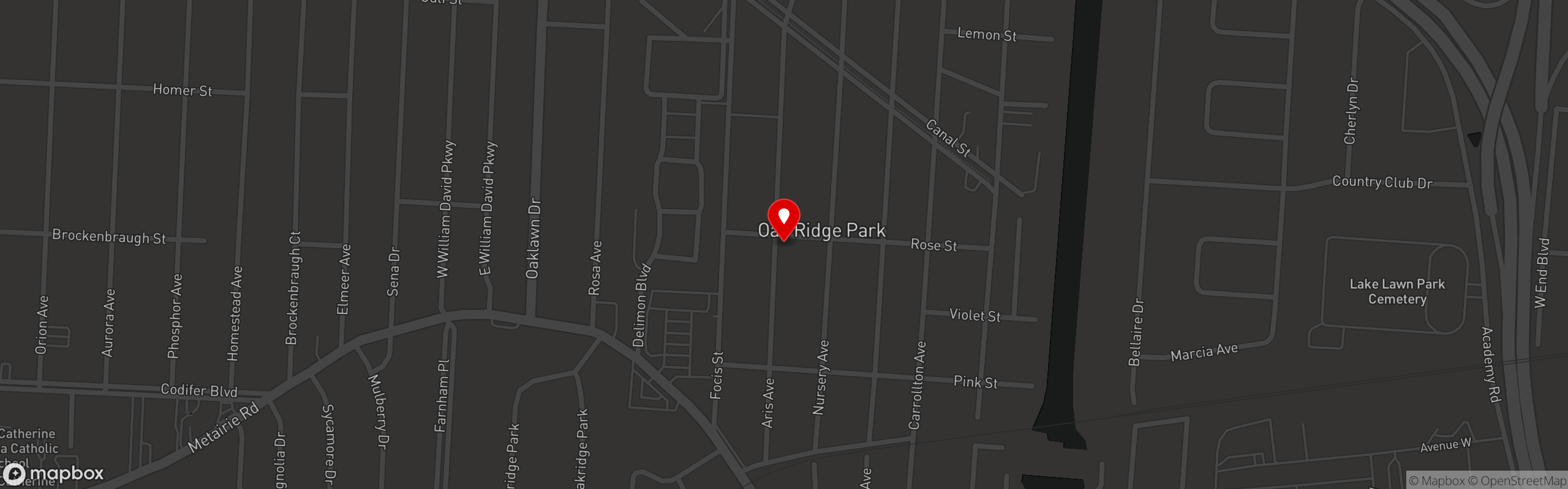 Street map pinning Radosta's Poboy's in Radosta's Poboy's