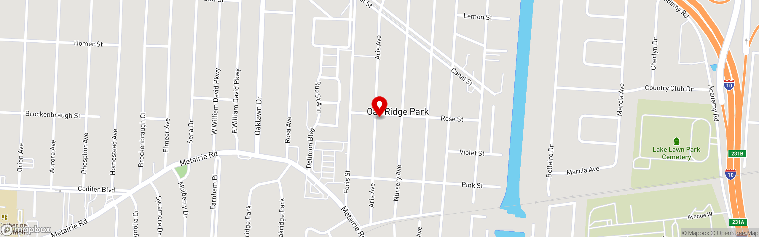 Street map pinning Radosta's Poboy's in Radosta's Poboy's