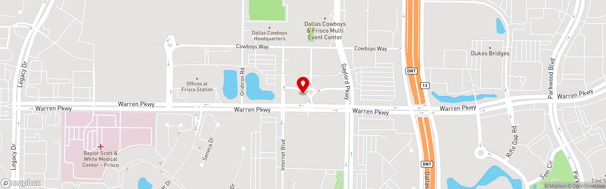Street map pinning Lombardi Cucina Italiana in The Star - Frisco, TX