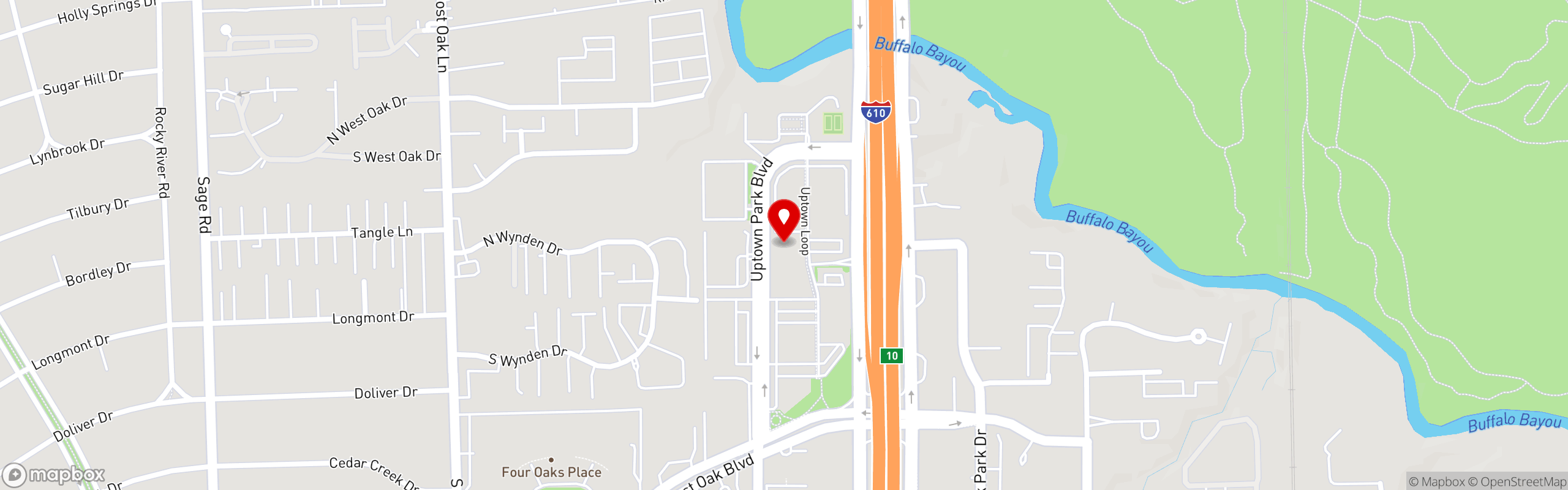Street map pinning Lombardi Cucina Italiana in Houston - Uptown Park