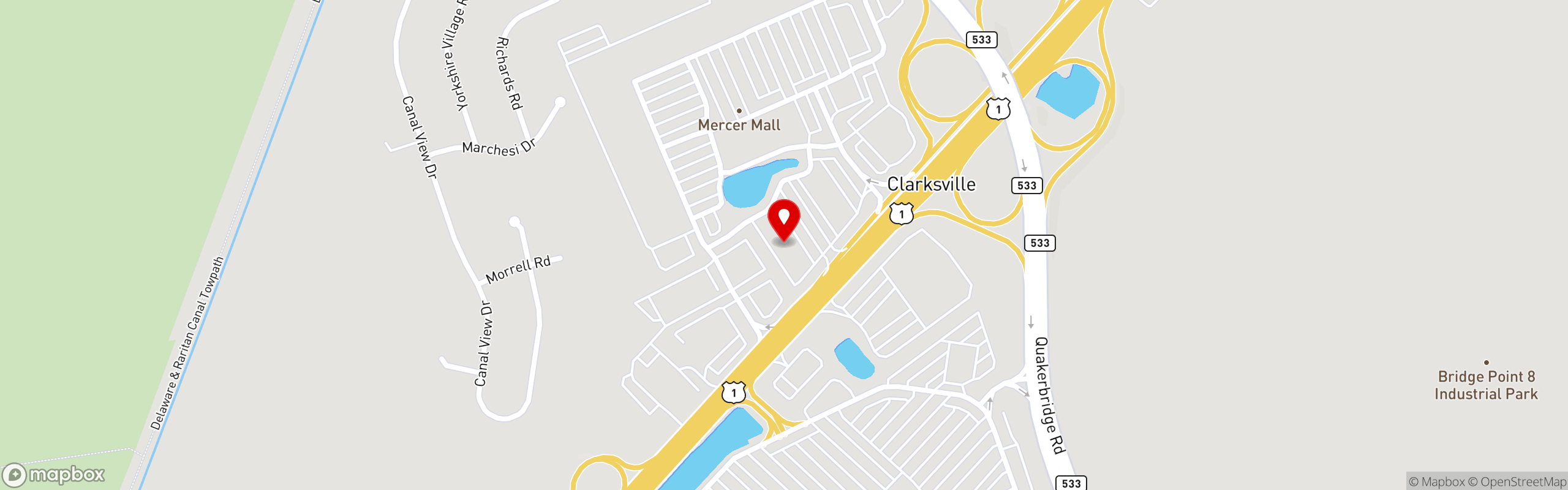 Street map pinning Broadway Chicken in Lawrenceville