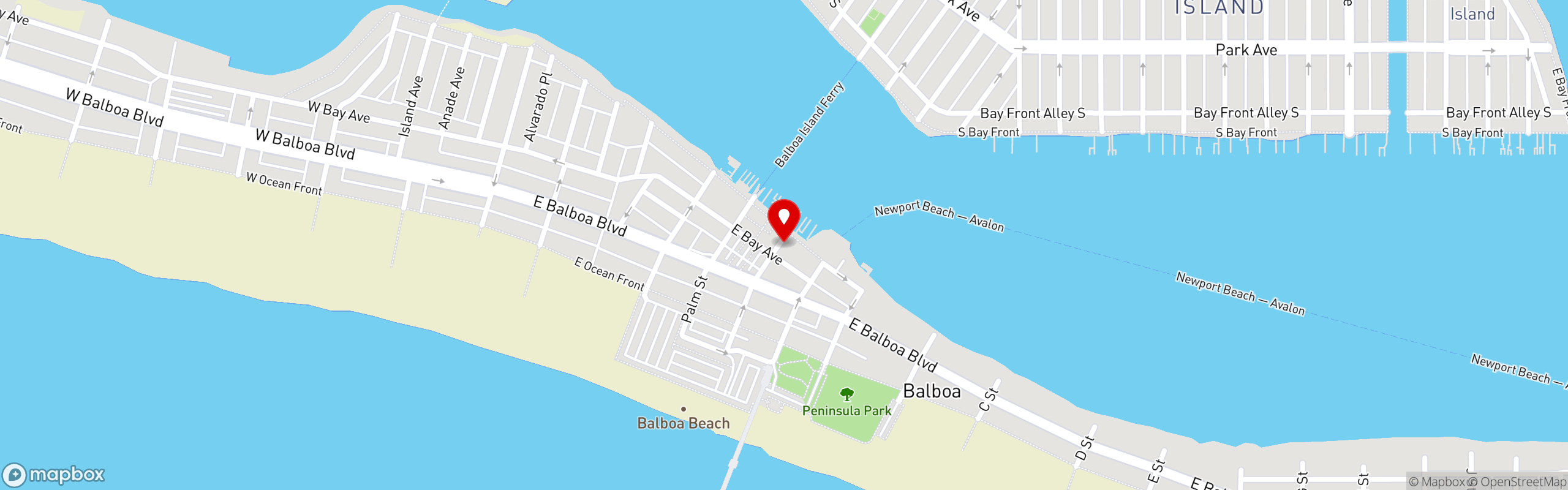 Street map pinning Balboa Saloon in Balboa Saloon