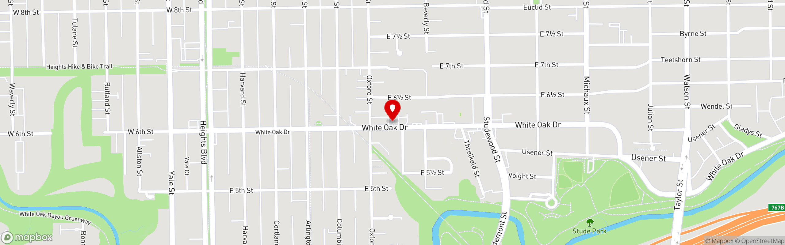 Street map pinning Onion Creek in Onion Creek