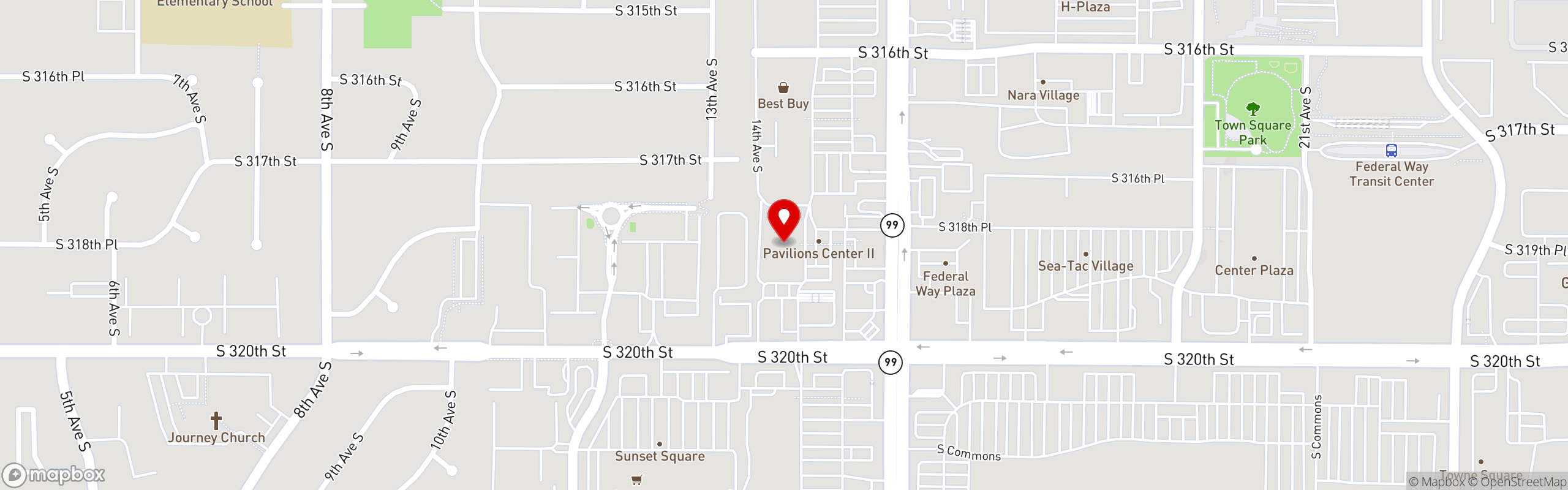 Street map pinning Max's Restaurant | North America in Federal Way (TO GO)