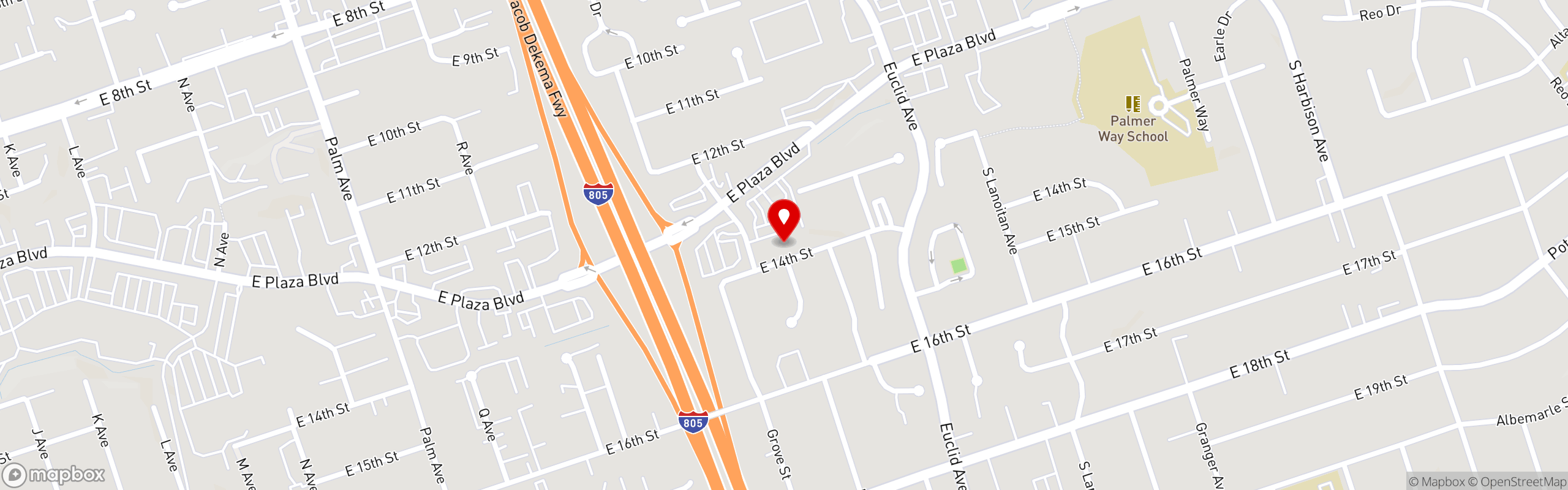 Street map pinning Max's Restaurant | North America in National City