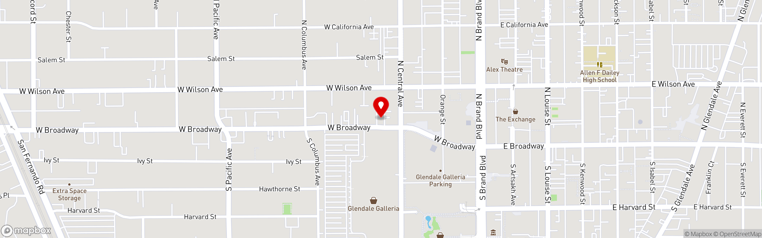 Street map pinning Max's Restaurant | North America in Glendale