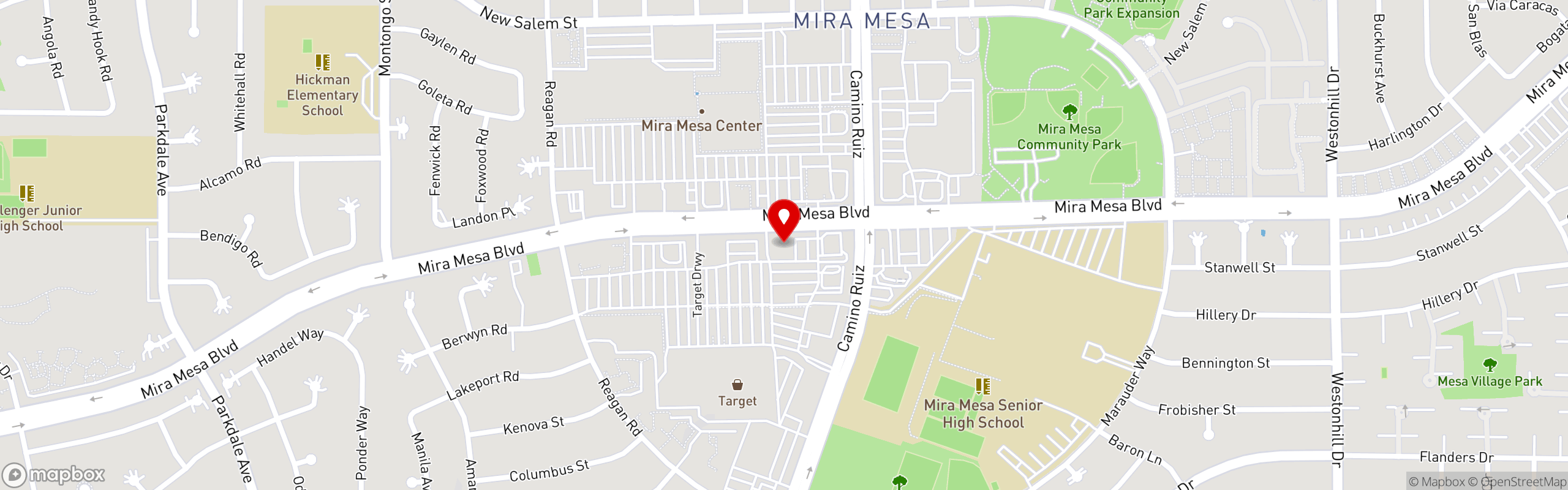 Street map pinning Max's Restaurant | North America in San Diego