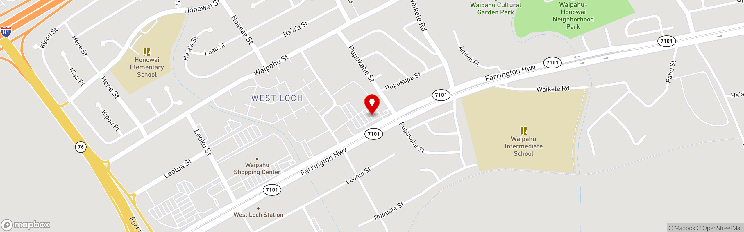 Street map pinning Max's Restaurant | North America in Waipahu