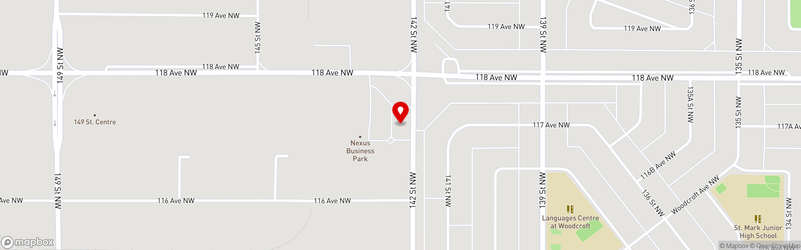 Street map pinning Max's Restaurant | North America in Edmonton