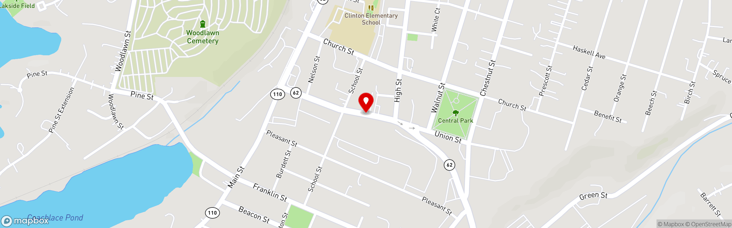 Street map pinning Bushel 'N Peck in Clinton