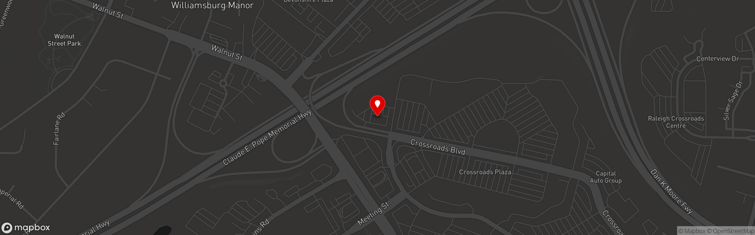 Street map pinning Taco Addicts in Taco Addicts - Cary