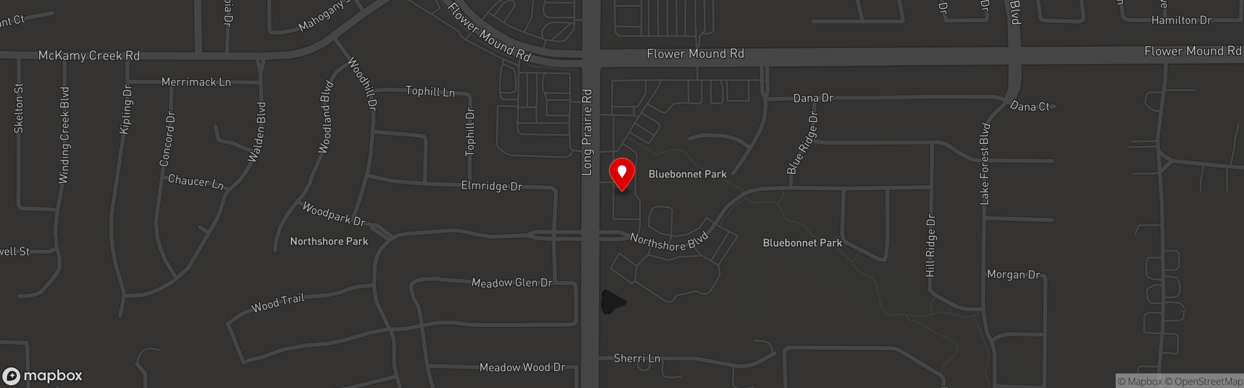 Street map pinning Wildflower Cafe in Wildflower - Flowermound