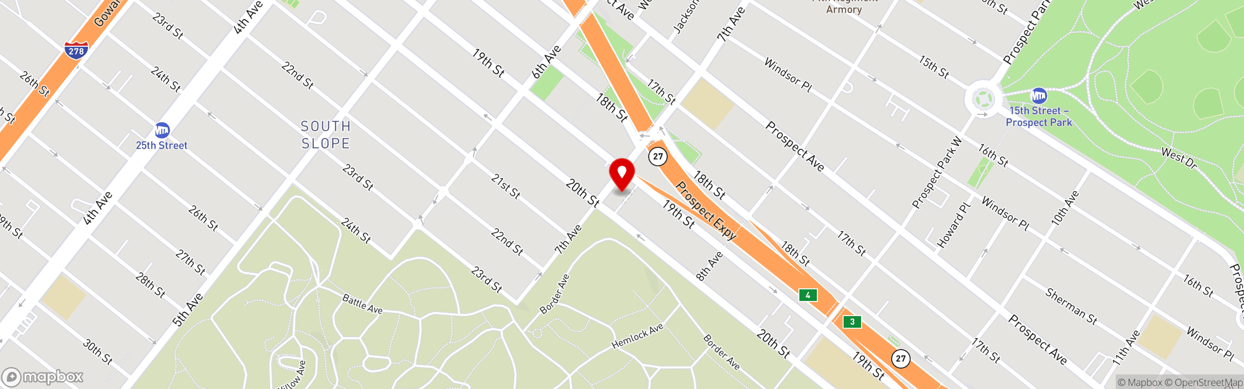 Street map pinning Greenwood Park in Greenwood Park