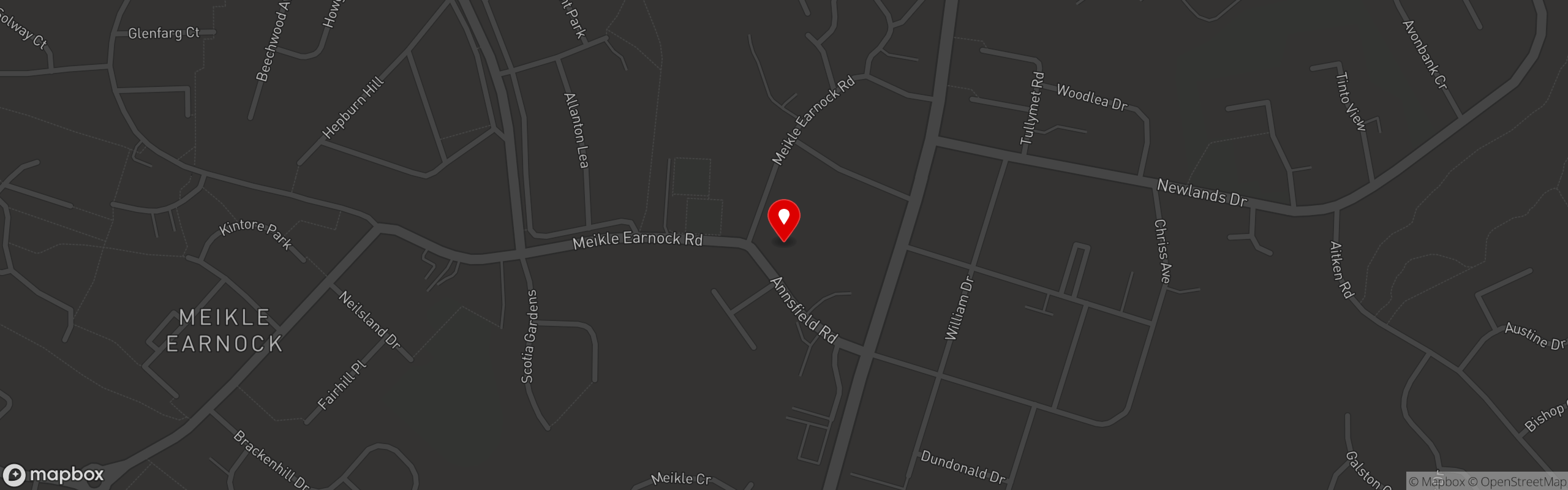 Street map showing the location of Peaky Grinders in Peaky Grinders - Hamilton