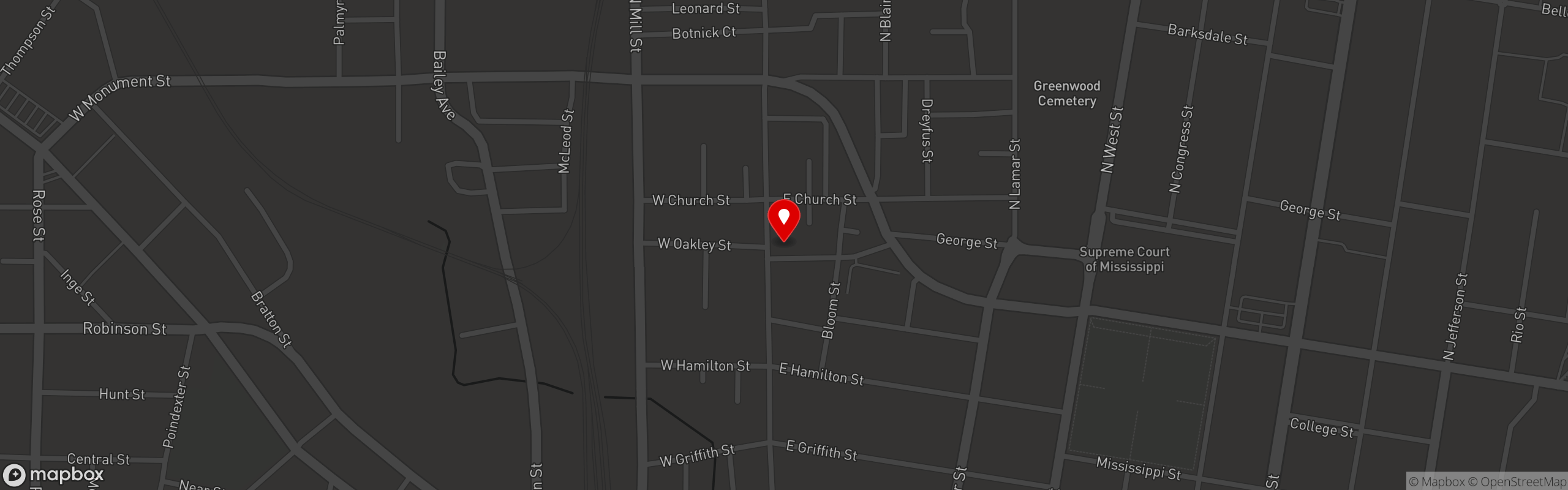 Street map pinning Johnny T's Bistro & Blues in Johnny T's Bistro & Blues