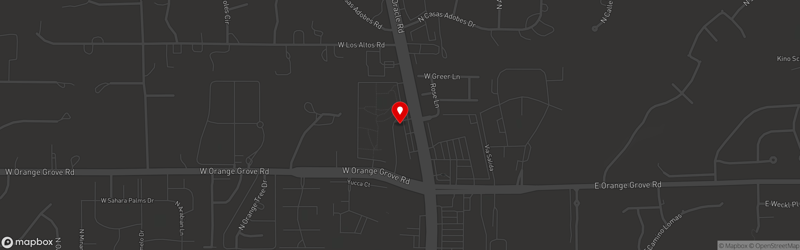 Street map pinning The Parish in Tucson