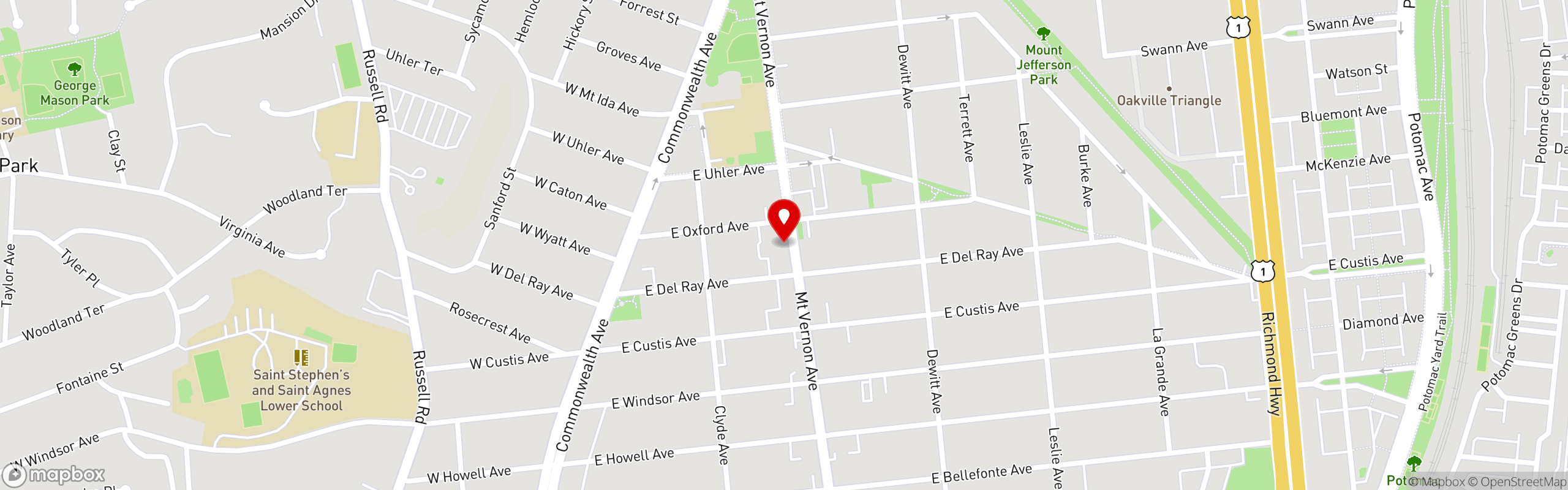 Street map pinning Holy Cow in Holy Cow