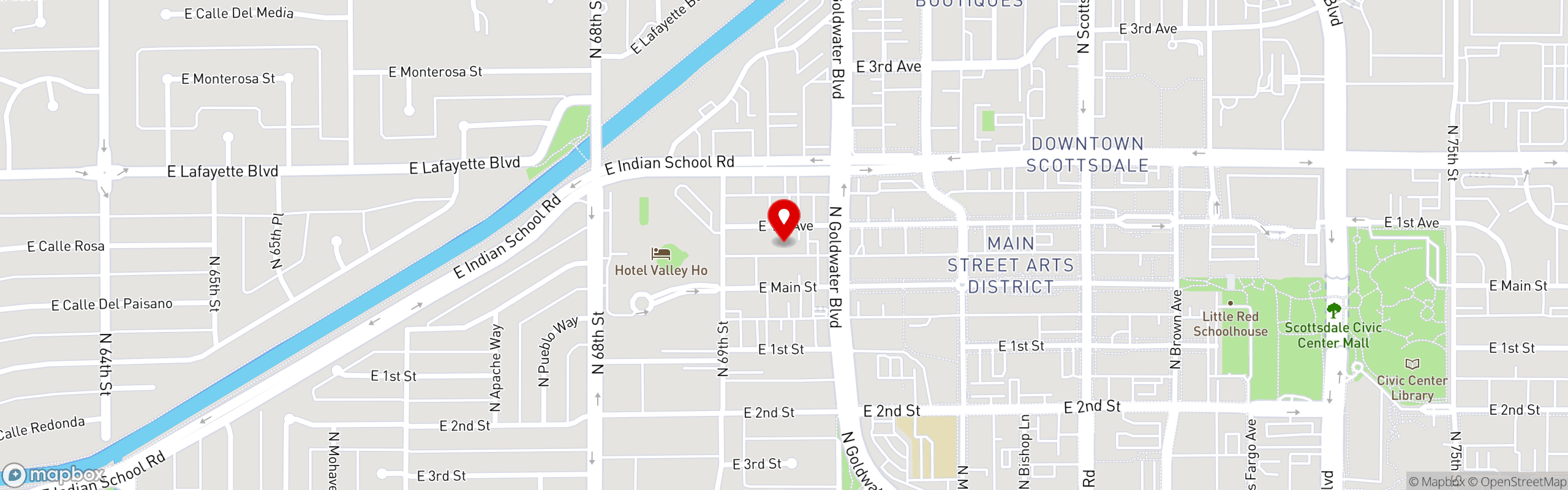 Street map pinning Cafe Monarch in Cafe Monarch