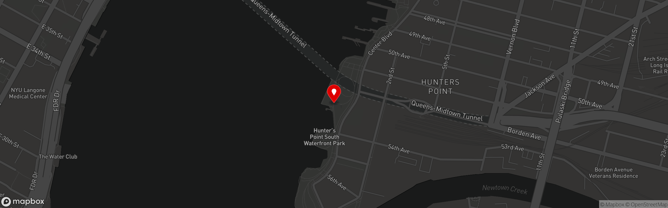 Street map pinning Frank Ottomanelli's LIC in F. Ottomanelli by the water