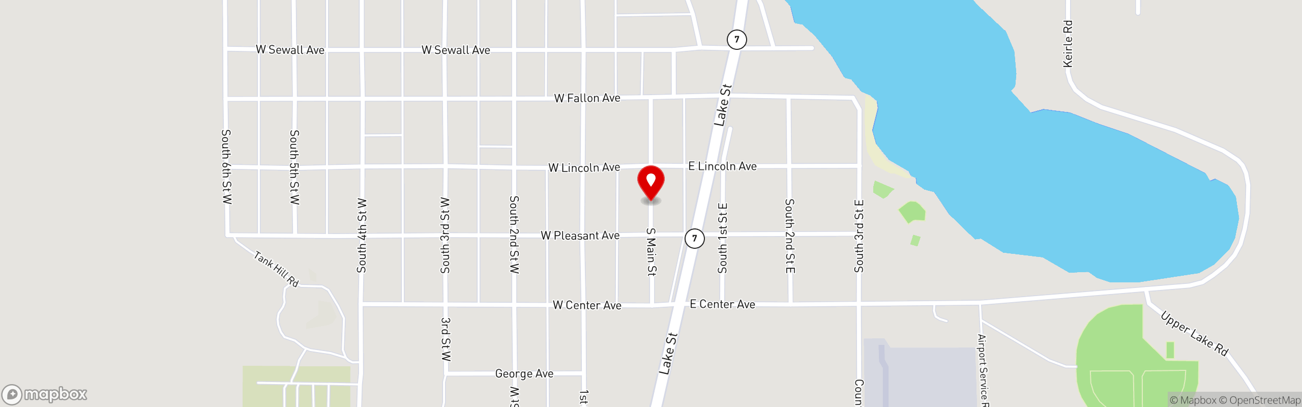 Street map pinning Big Game Casino and Tavern in Big Game Casino and Tavern