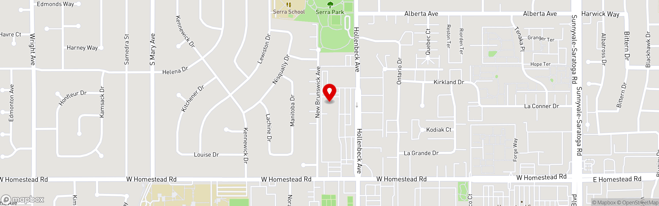 Street map pinning Bikaner Sweets in Bikaner Sweets - Sunnyvale
