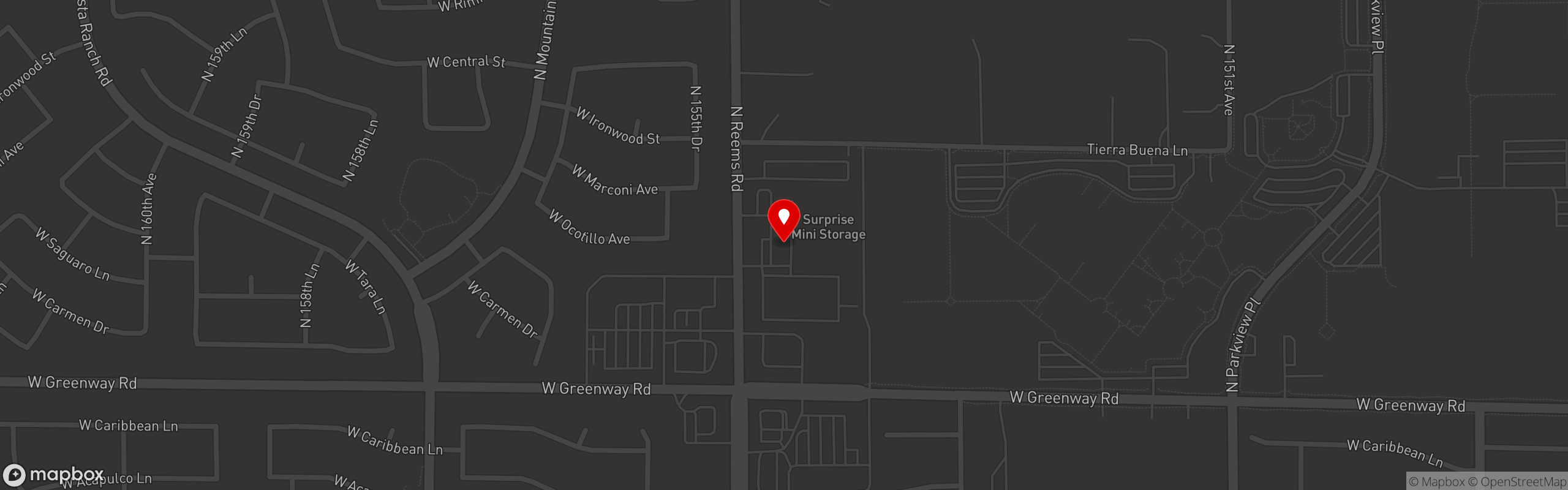 Street map pinning Rito's Mexican Food in Surprise
