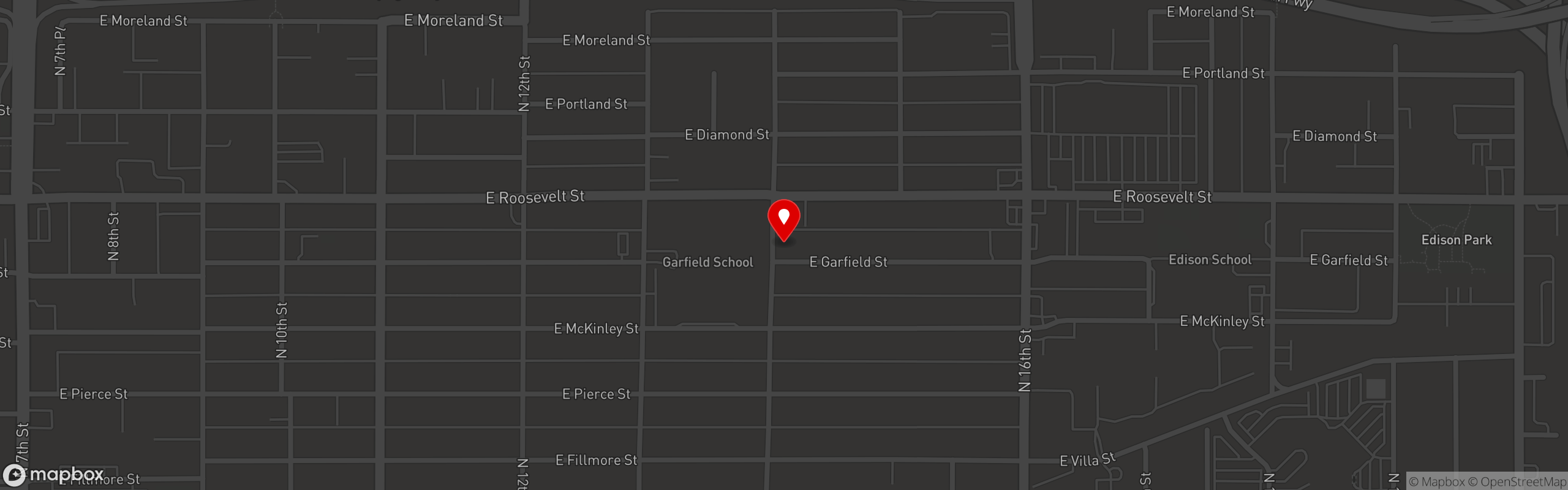 Street map pinning Rito's Mexican Food in Garfield