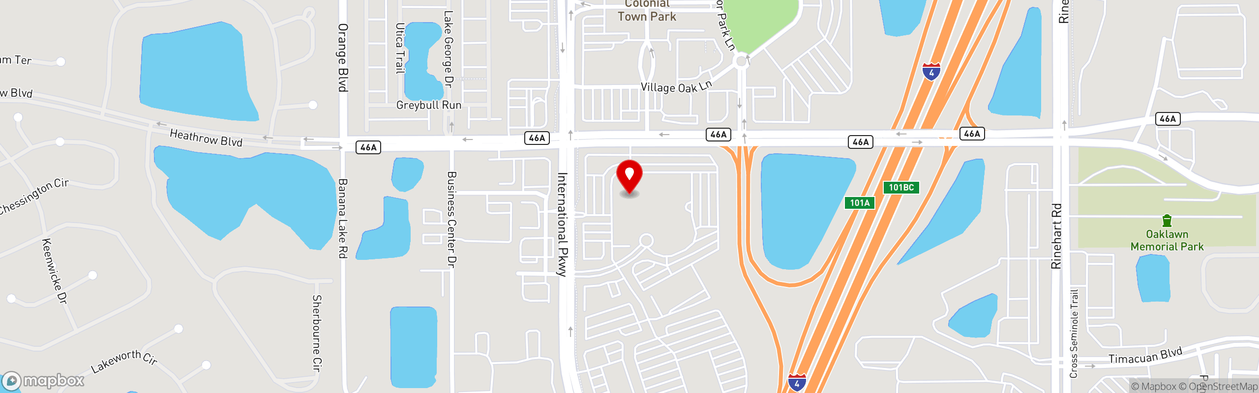 Street map pinning F&D Prime - Modern Steakhouse in Lake Mary, FL