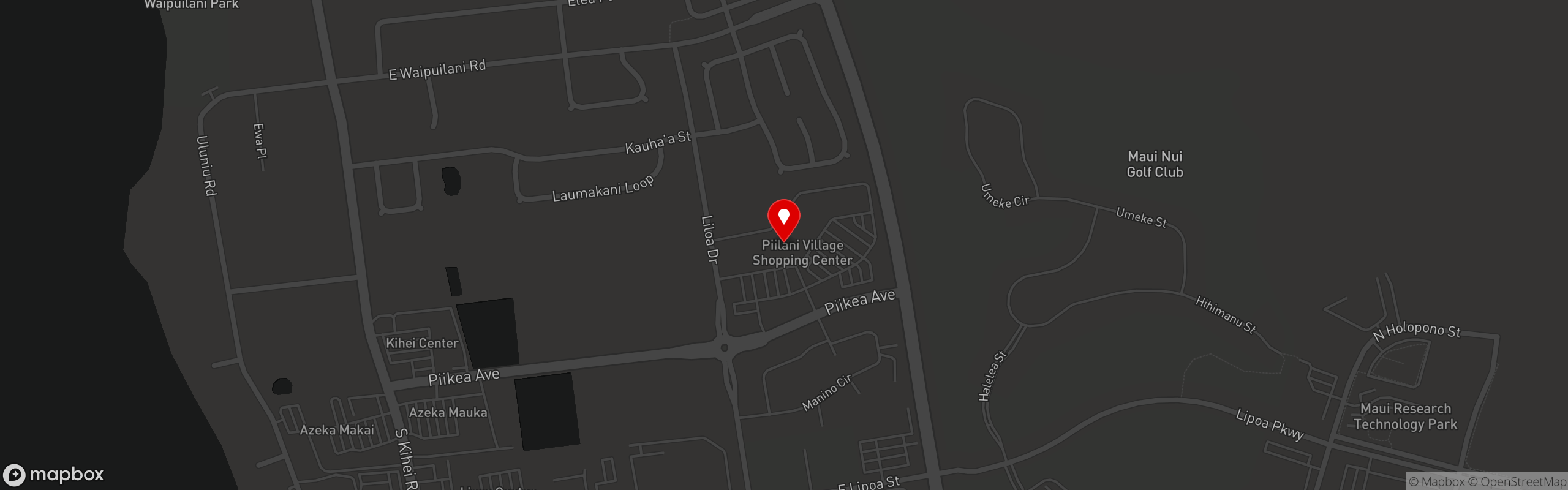 Street map pinning Maui Burgers in Maui Burgers