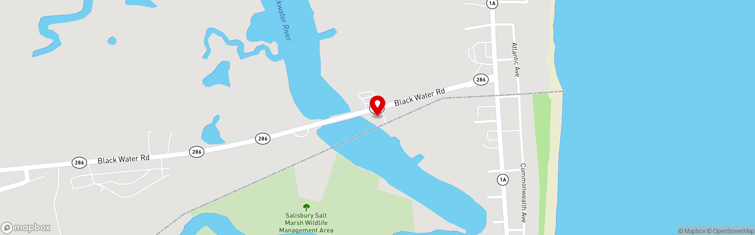 Street map pinning Markey's Lobster Pool in Markey's Lobster Pool