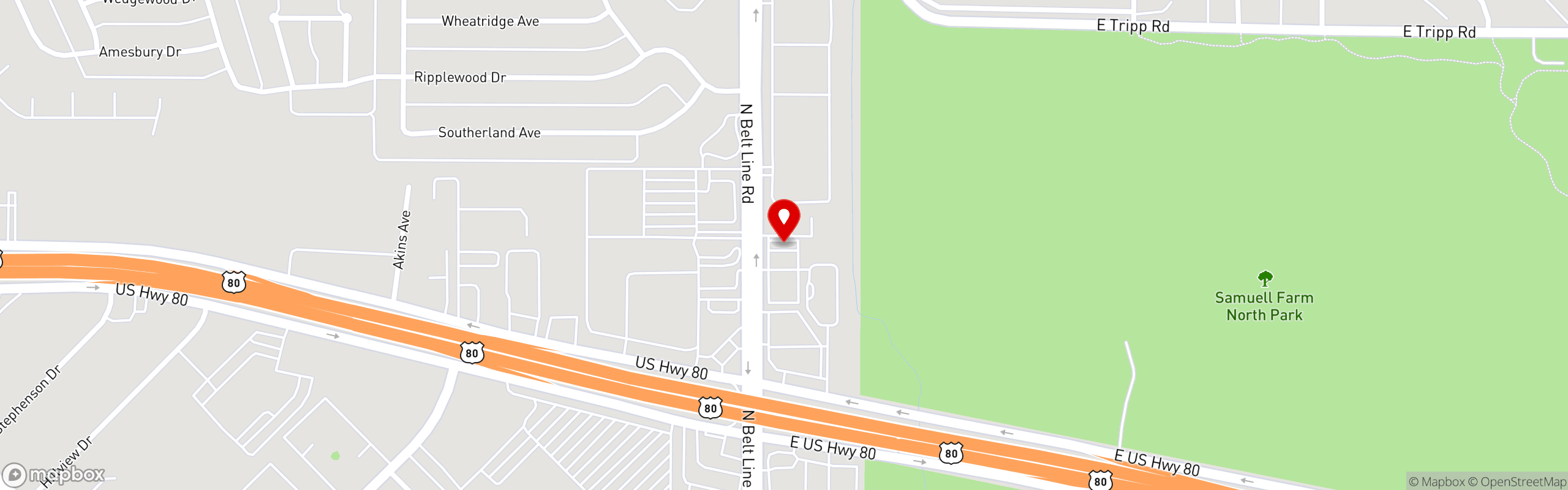 Street map pinning Taqueria El Arquito in Mesquite (Now Open!)