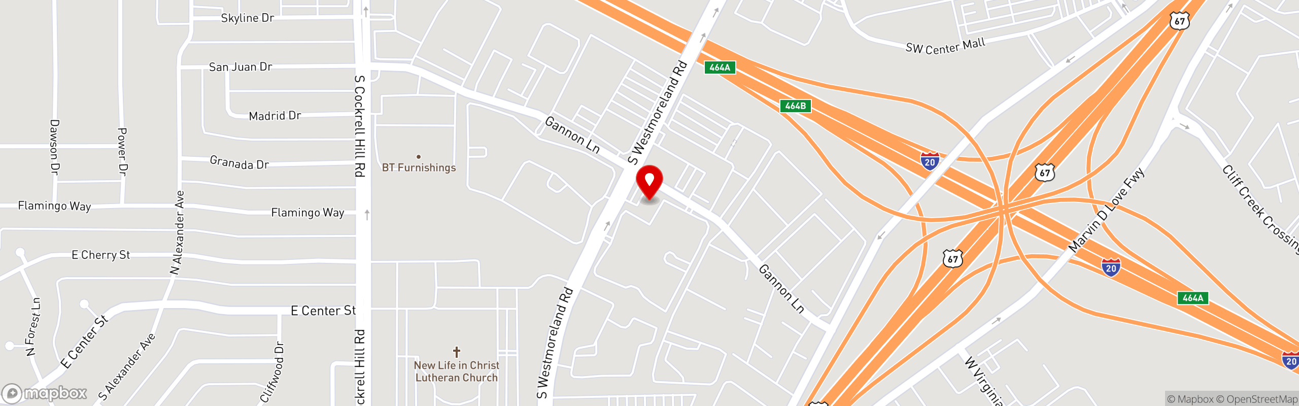 Street map pinning Taqueria El Arquito in Westmoreland