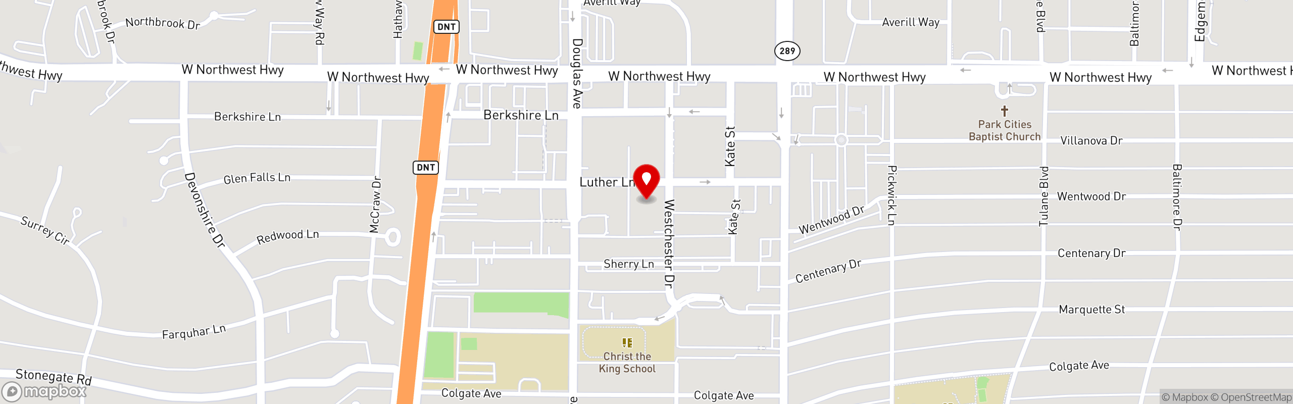 Street map pinning Taqueria El Arquito in Luther Lane