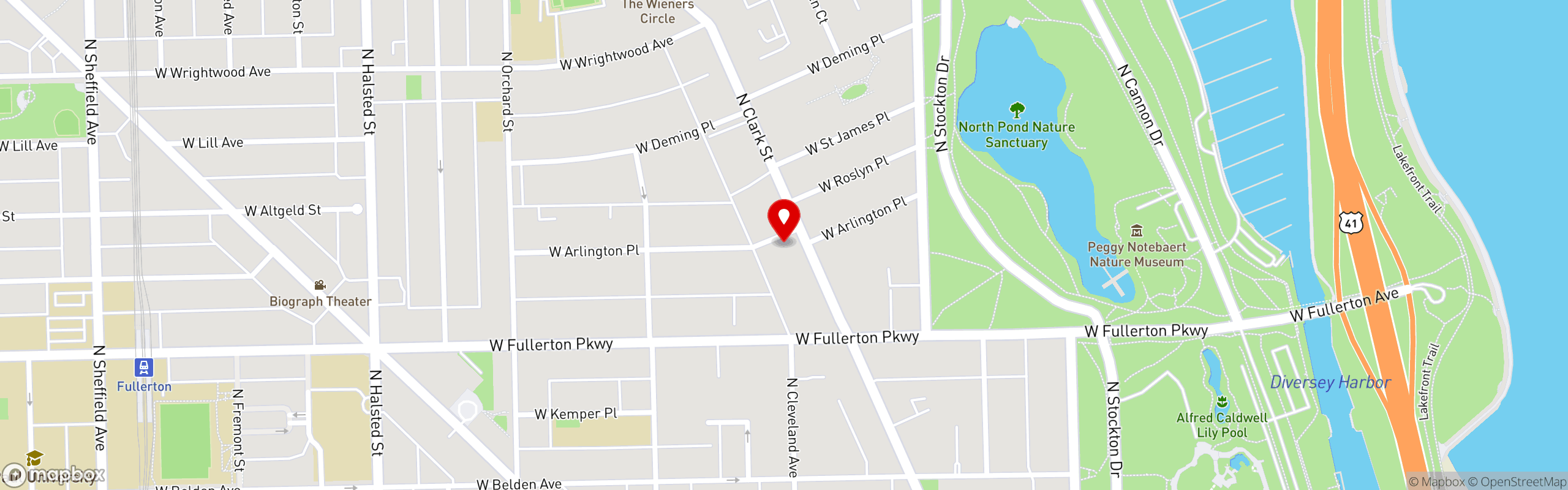 Street map pinning Gaslight Bar in Gaslight