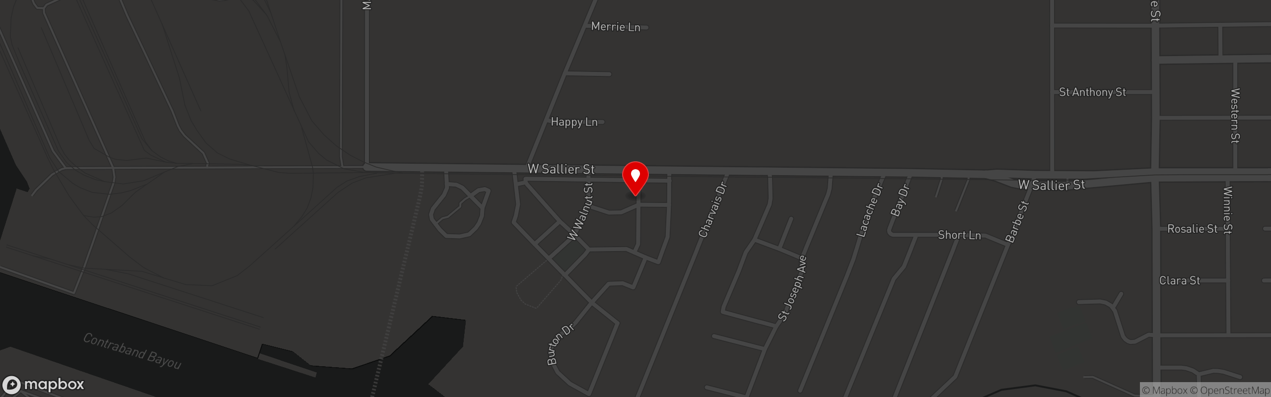 Street map pinning Restaurant Calla in Lake Charles