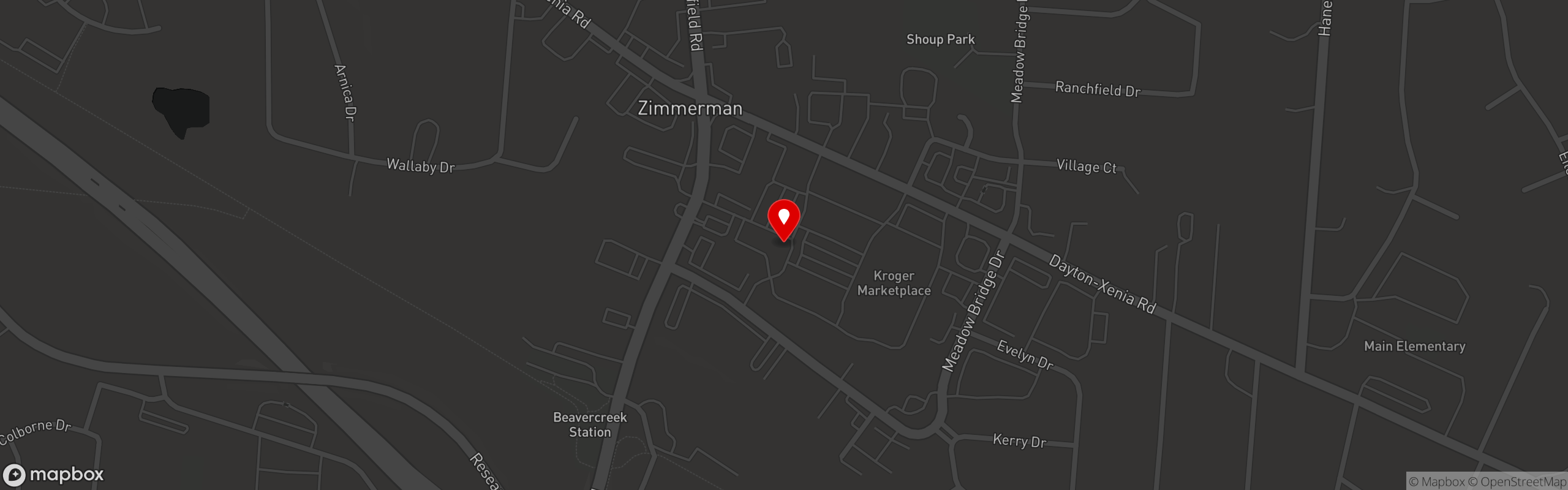 Street map pinning Submarine House in Beavercreek, OH
