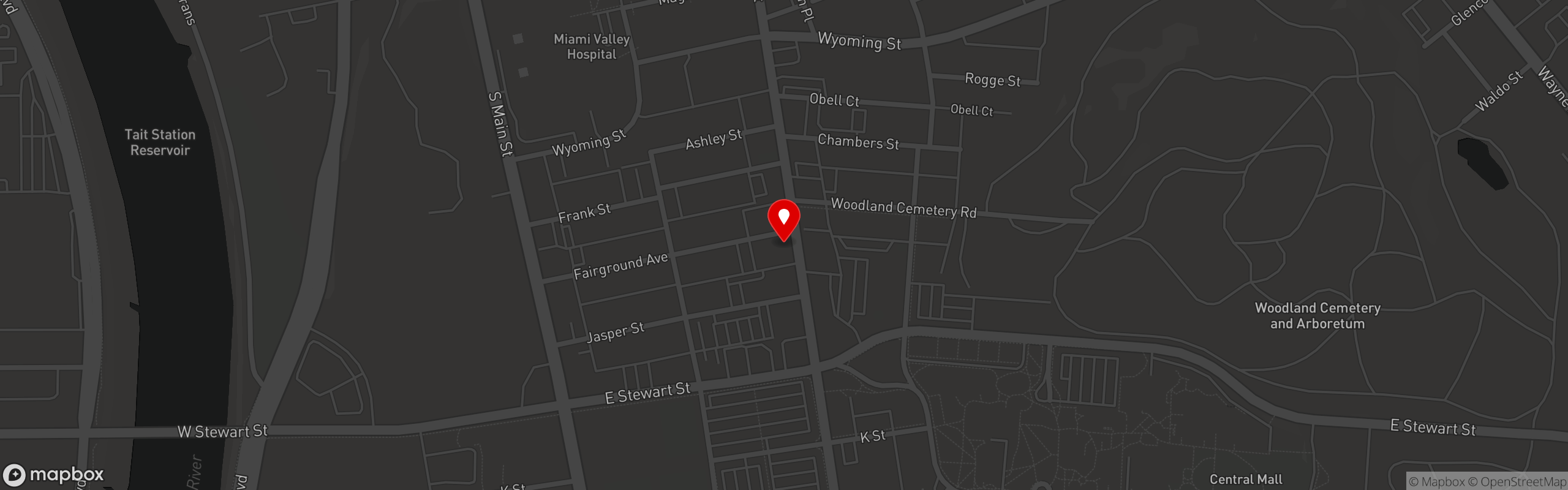 Street map pinning Submarine House in Brown St.