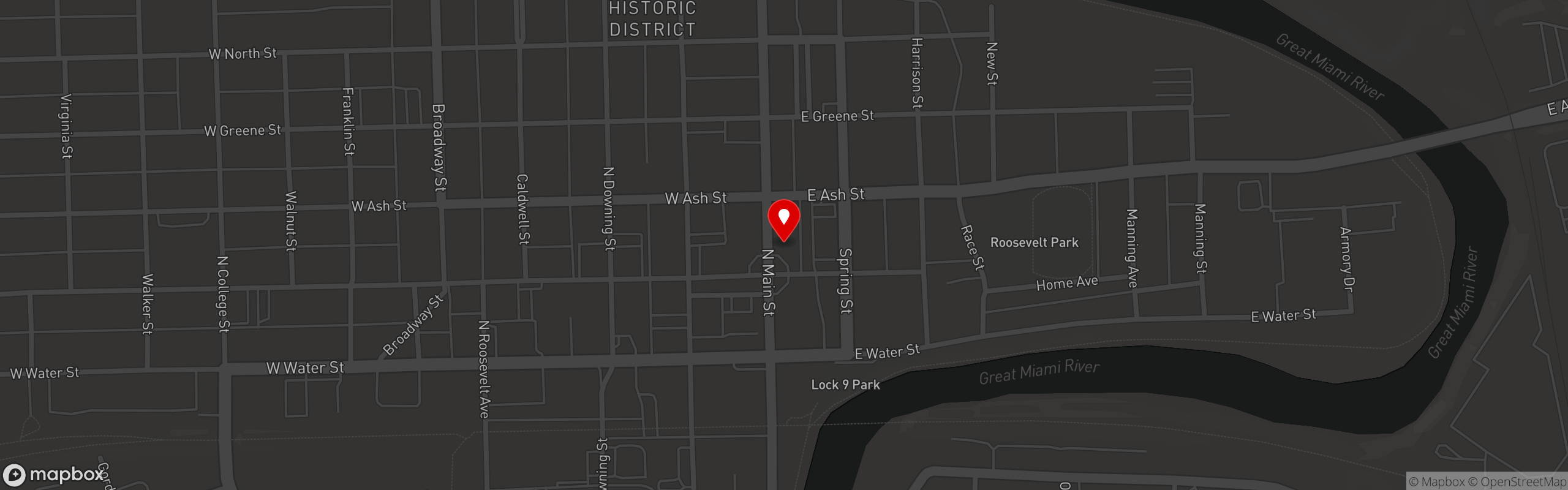 Street map pinning Submarine House in Piqua, OH