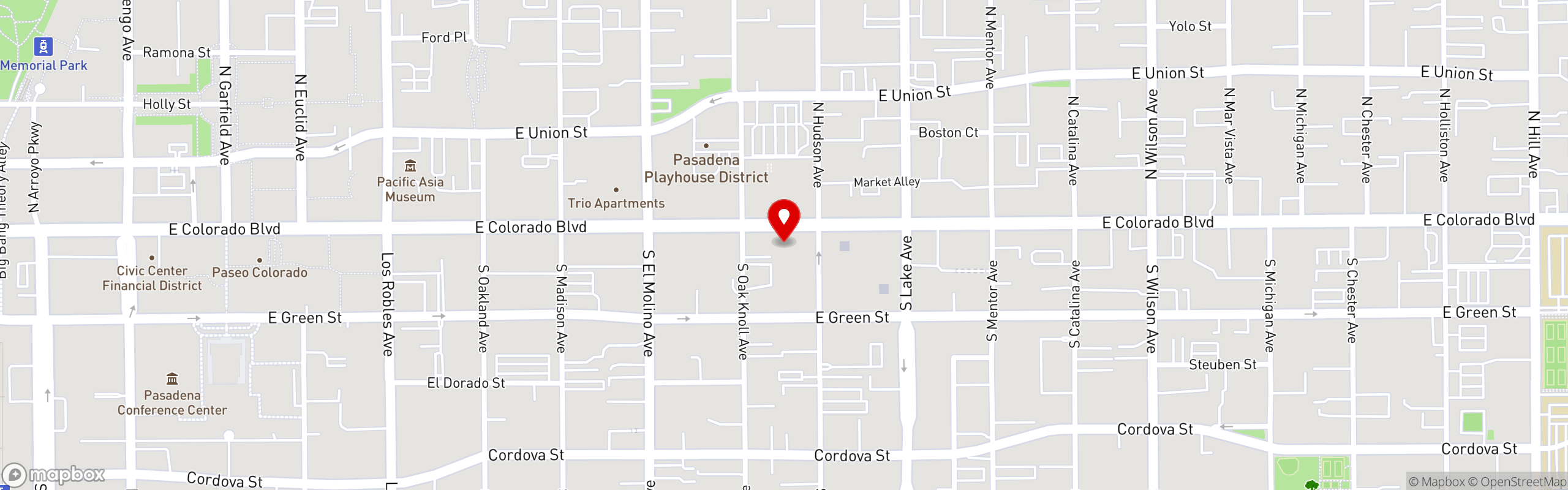 Street map pinning Caffe Italia on Colorado in Caffe Italia on Colorado