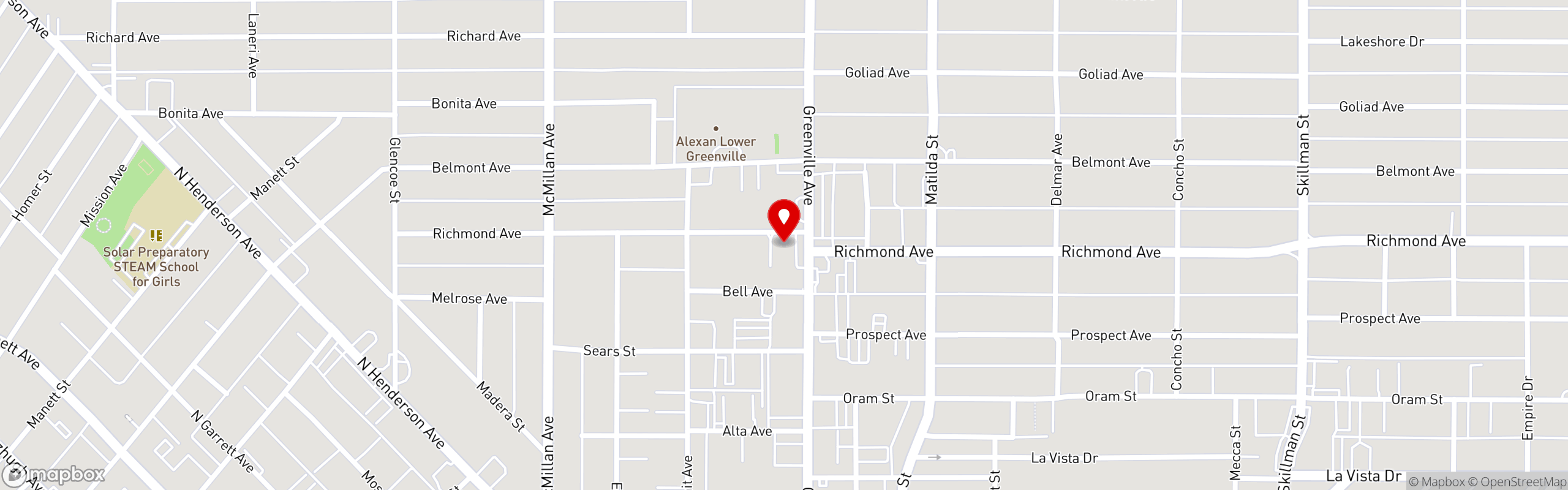 Street map pinning Charlie's Creole Kitchen in Charlies Creole Kitchen
