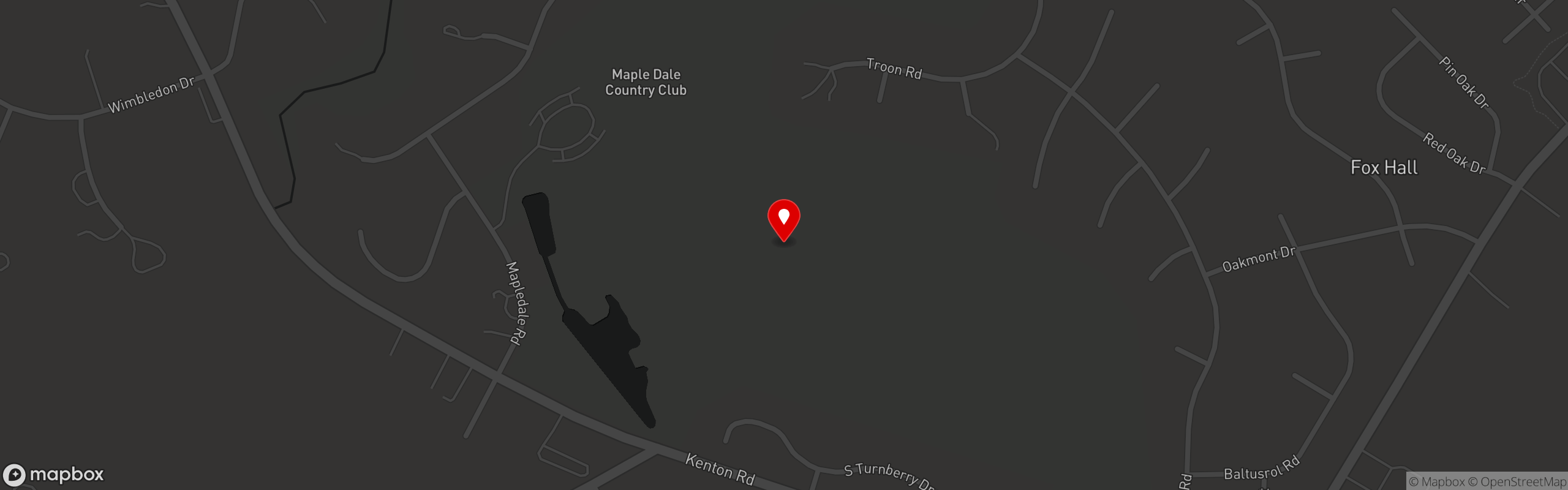 Street map pinning Par & Plate in Maple Dale Country Club