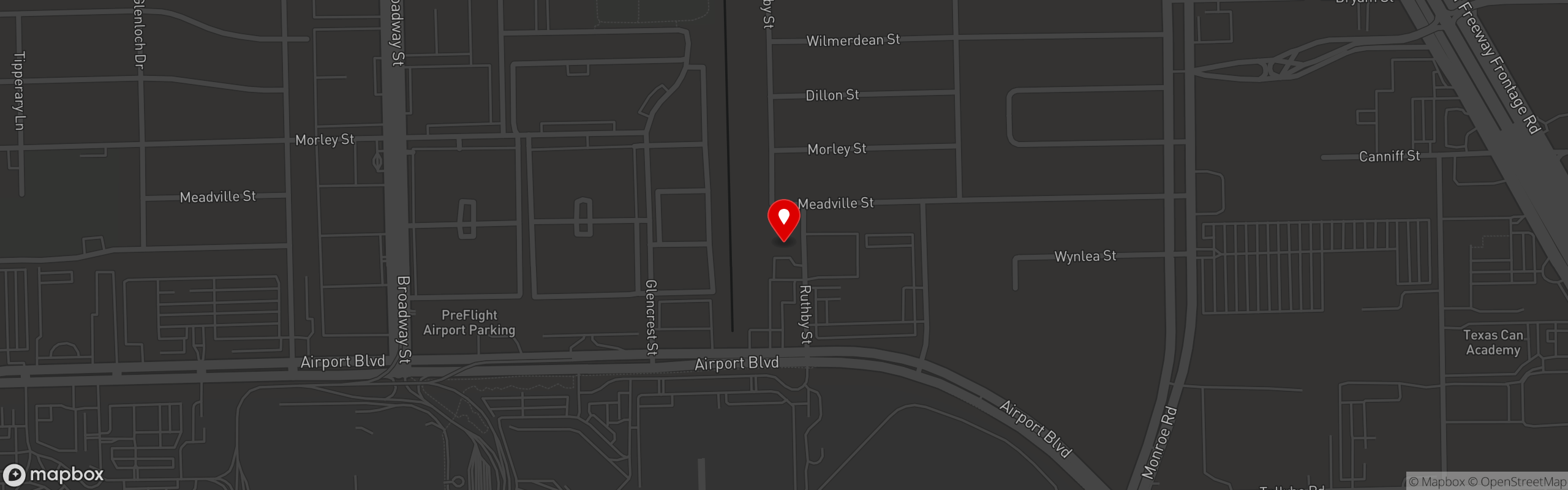 Street map pinning Central Texas Bar-B-Q in Central Texas Bar-B-Q